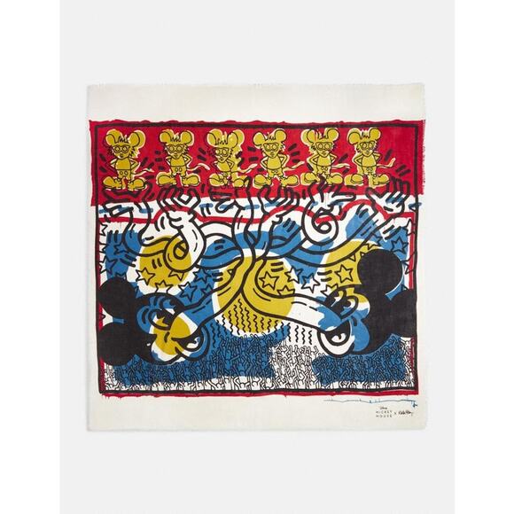 Coach Disney Mickey Keith Haring Oversized Scarf - Picture 1 of 4
